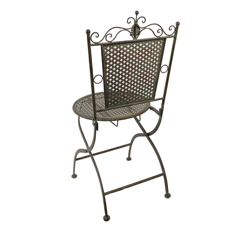 Clayre & Eef 5Y1040 Bistrostoel 43x45x96 Cm Groen Bruin IJzer Terrasstoel