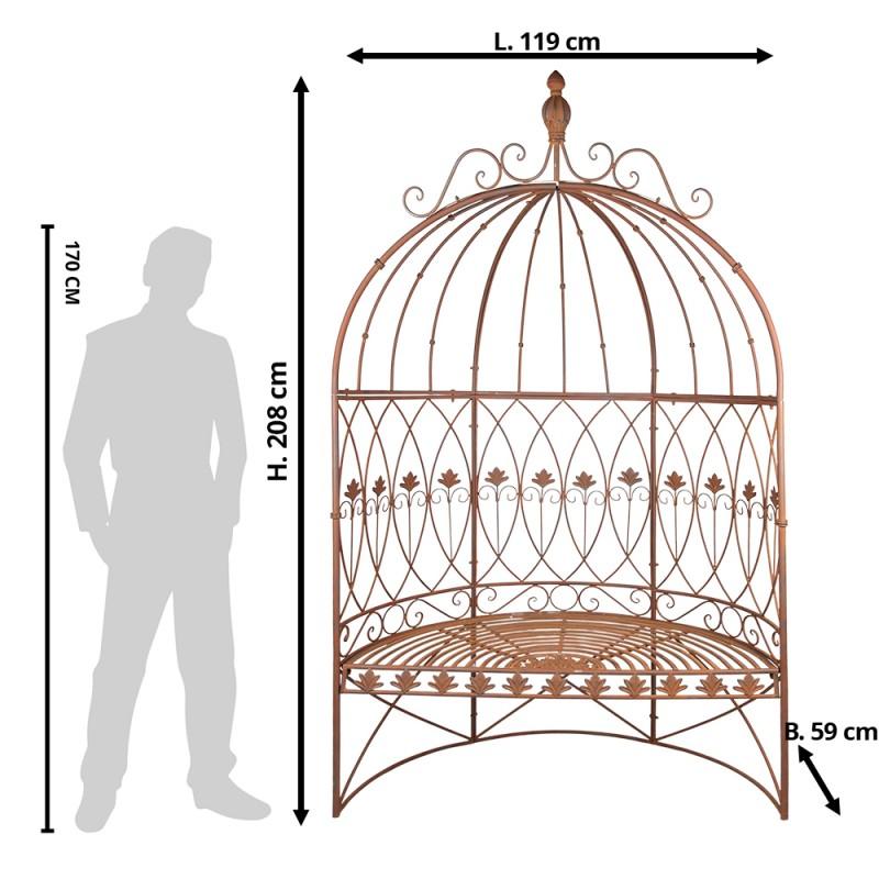 Clayre & Eef 5Y1043 Tuinbank 119x59x208 Cm Bruin IJzer Bank Buiten