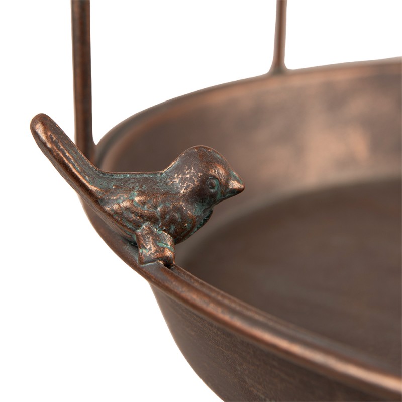 Clayre & Eef 5Y1044 Planthouder Ø 33x127 Cm Bruin Grijs IJzer Bloemen Decoratie Plantenhouder