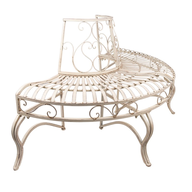 Clayre & Eef 5Y1058 Tuinbank 139x49x78 Cm Wit IJzer Bank Buiten