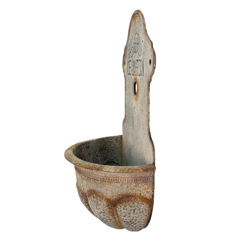 Clayre & Eef 5Y1097 Planthouder 46x24x69 Cm Grijs Metaal Decoratie Plantenhouder