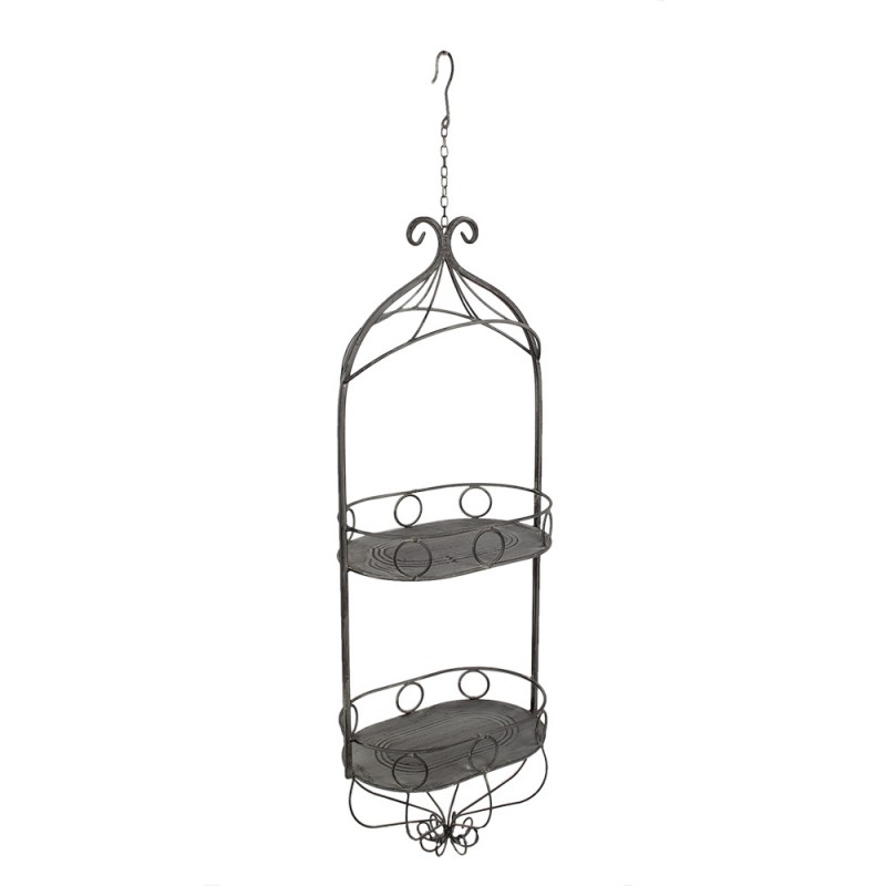 Clayre & Eef 5Y1126 Planthouder 33x24x91/108 Cm Grijs IJzer Plantenpot