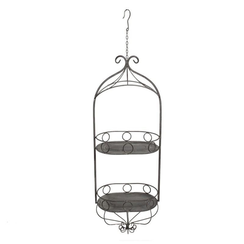 clayre & eef 5Y1126 Planthouder 33x24x91/108 cm Grijs IJzer Plantenpot