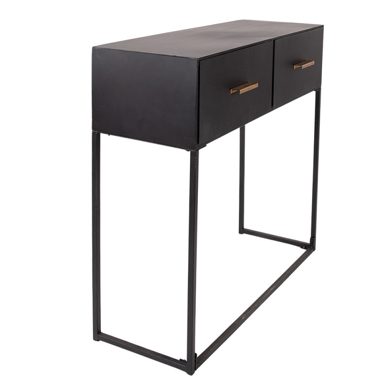 Clayre & Eef 5Y1136 Sidetable 80x33x80 Cm Zwart IJzer Rechthoek Wandtafel