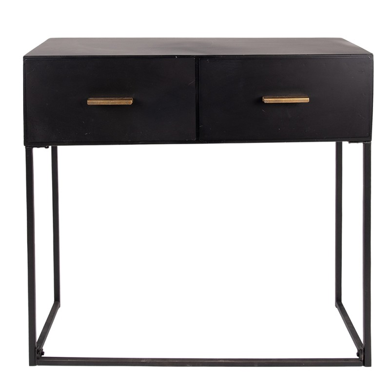 Clayre & Eef 5Y1136 Sidetable 80x33x80 Cm Zwart IJzer Rechthoek Wandtafel