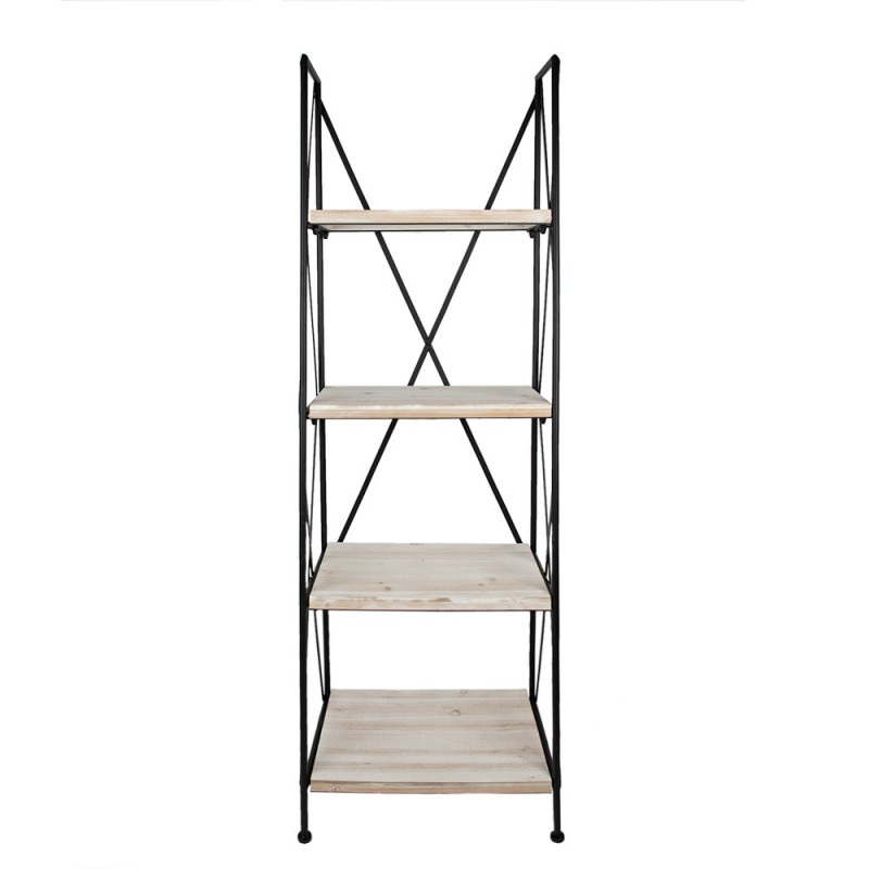 clayre & eef 5Y1162 Stellingkast 60x41x181 cm Zwart Bruin Hout Opbergrek