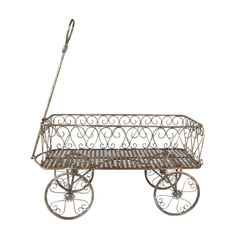 Clayre & Eef 5Y1190 Tuindecoratie 76x32x88 Cm Bruin Grijs Metaal Plantenhouder