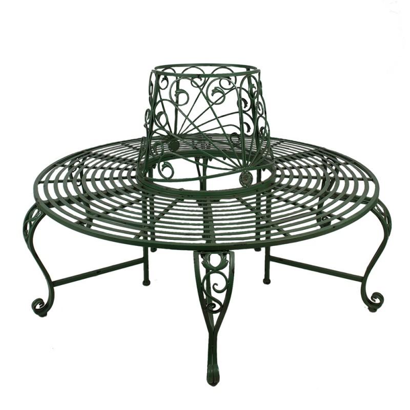 Clayre & Eef 5Y1197 Tuinbank Ø 152x89 Cm Groen Metaal Rechthoek Bank Buiten