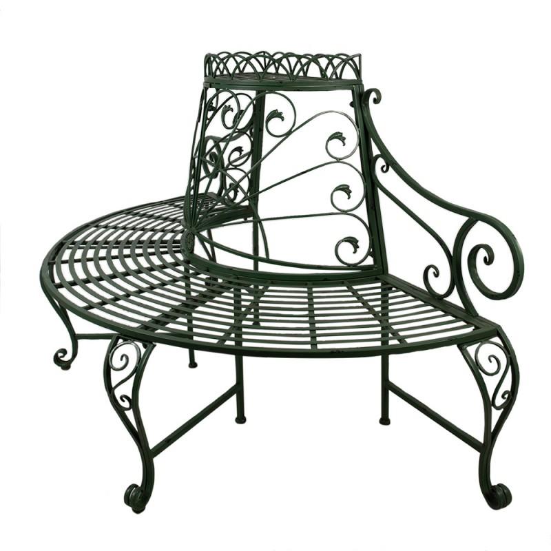 Clayre & Eef 5Y1198 Tuinbank 167x84x102 Cm Groen Metaal Driehoek Bank Buiten