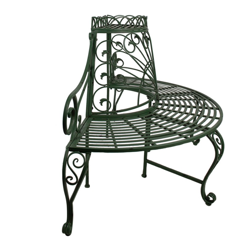 Clayre & Eef 5Y1198 Tuinbank 167x84x102 Cm Groen Metaal Driehoek Bank Buiten