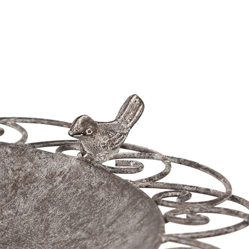 Clayre & Eef 5Y1203 Vogelvoederbak Ø 52x76 Cm Bruin Metaal Tuindecoratie