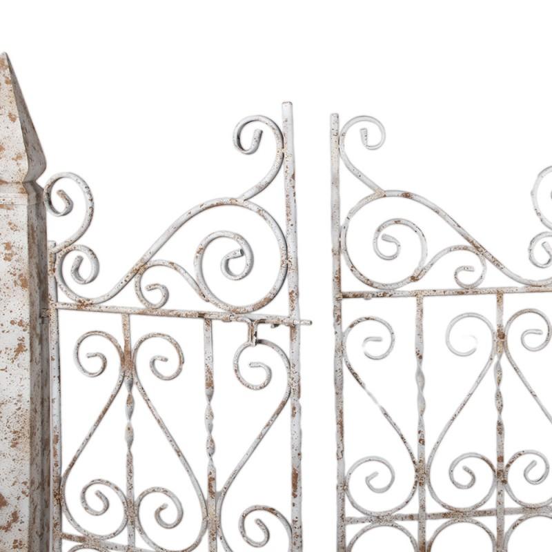 Clayre & Eef 5Y1234 Tuinpoort 163x40x157 Cm Wit Bruin Metaal