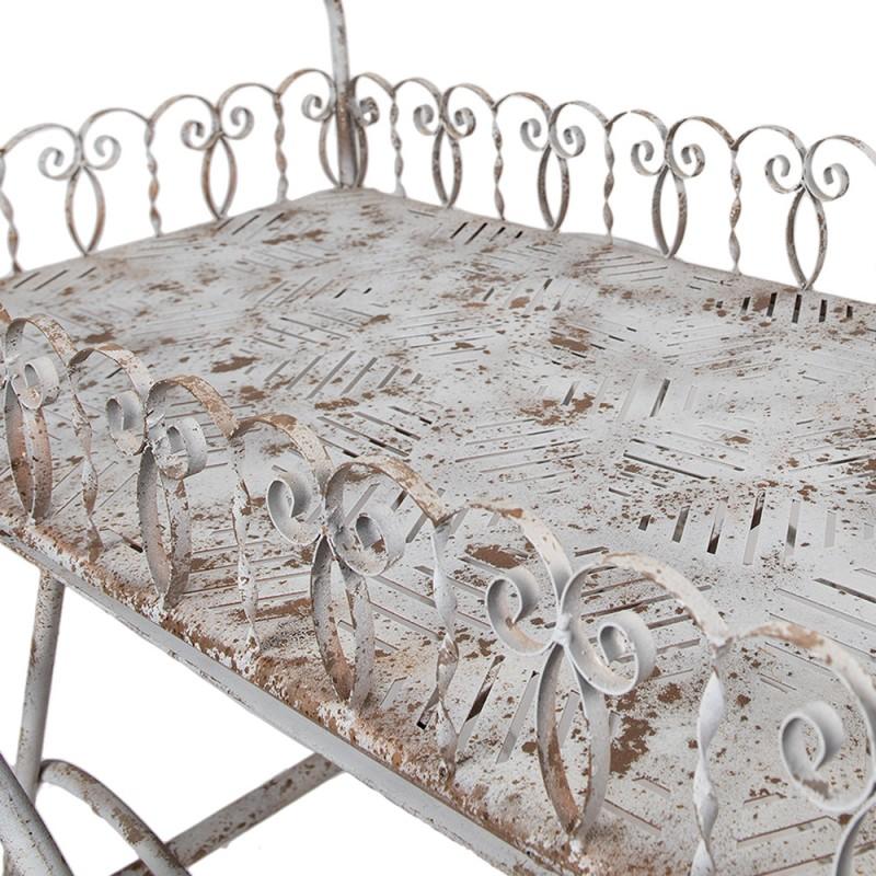 Clayre & Eef 5Y1236 Planthouder 131x79x220 Cm Wit Bruin Metaal Plantenstandaard