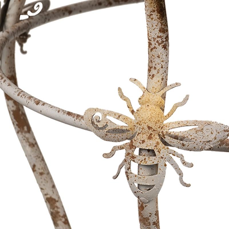 Clayre & Eef 5Y1241 Bistrotafel Ø 69x76 Cm Wit Bruin Metaal