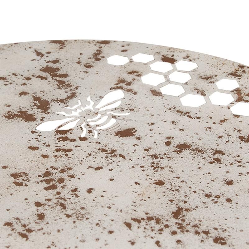 Clayre & Eef 5Y1241 Bistrotafel Ø 69x76 Cm Wit Bruin Metaal