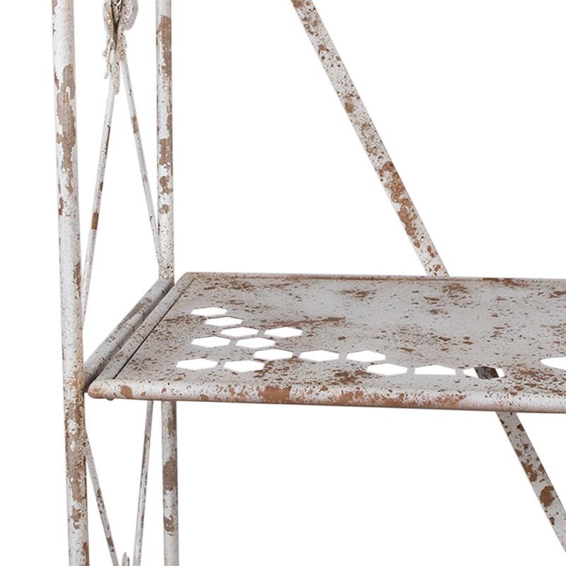 Clayre & Eef 5Y1242 Wandrek 76x47x177 Cm Wit Bruin Metaal Tuinrek