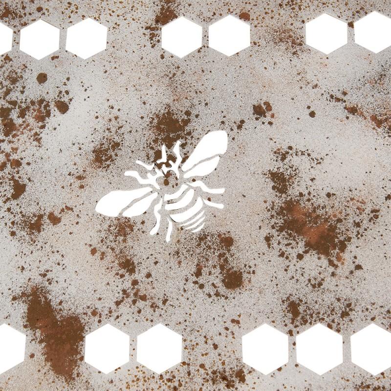 Clayre & Eef 5Y1243 Tuinbank 105x35x44 Cm Wit Bruin Metaal