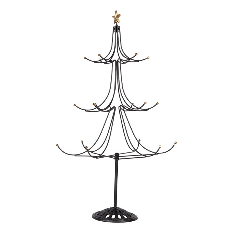 Clayre & Eef 5Y1268 Kerstdecoratie Beeld Kerstboom Ø 41x71 Cm Zwart Metaal
