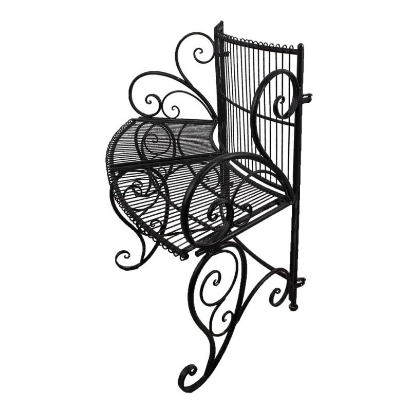 Clayre & Eef 5Y1275 Tuinbank 134x54x92 Cm Zwart Metaal