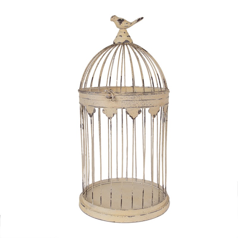 Clayre & Eef 5Y1283 Vogelkooi Decoratie Set Van 2 Ø 32x60 / Ø 23x40 Cm Bruin Metaal