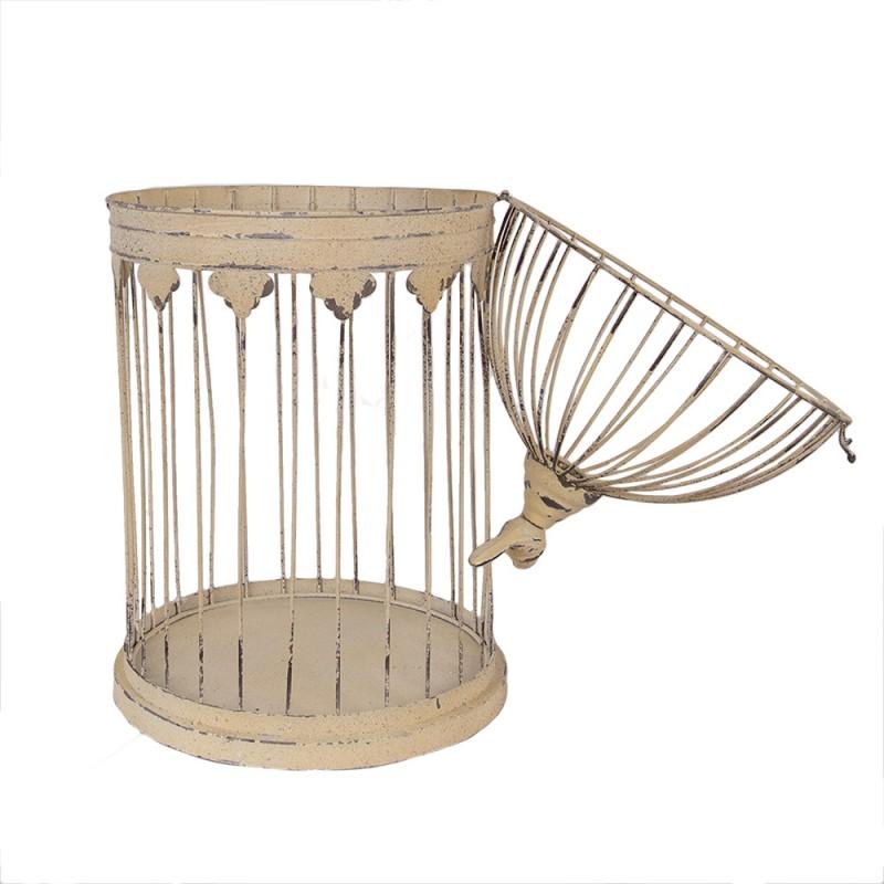 Clayre & Eef 5Y1283 Vogelkooi Decoratie Set Van 2 Ø 32x60 / Ø 23x40 Cm Bruin Metaal