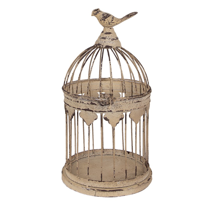 Clayre & Eef 5Y1283 Vogelkooi Decoratie Set Van 2 Ø 32x60 / Ø 23x40 Cm Bruin Metaal