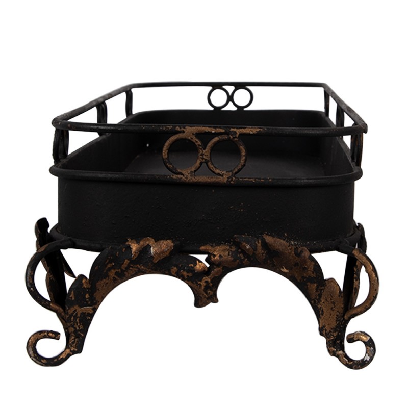 Clayre & Eef 5Y1284 Dienblad 55x20x14 Cm Zwart Metaal