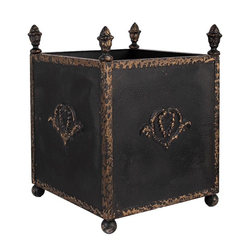 Clayre & Eef 5Y1293 Bloempot Set Van 2 42x42x51 / 32x32x41 Cm Zwart Metaal