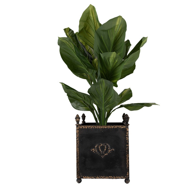 Clayre & Eef 5Y1293 Bloempot Set Van 2 42x42x51 / 32x32x41 Cm Zwart Metaal