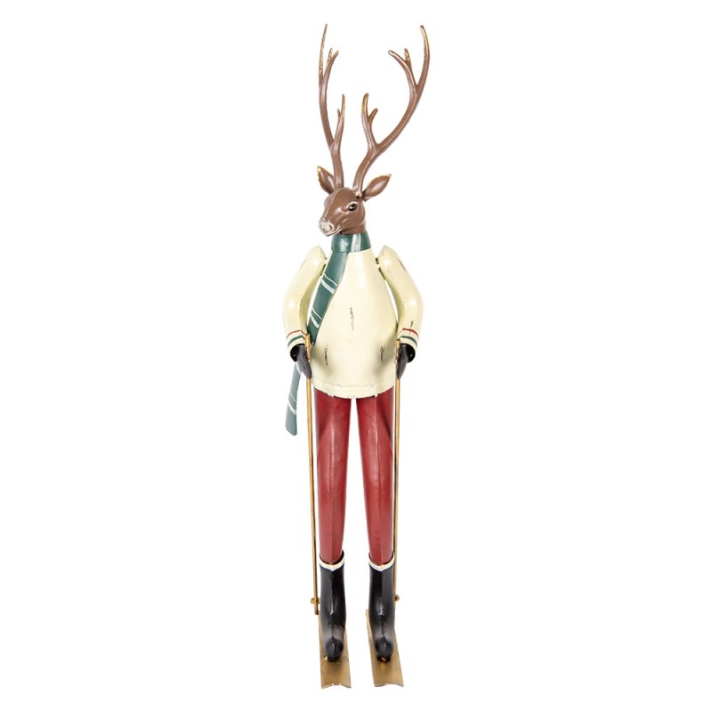 Clayre & Eef 5Y1315 Kerstdecoratie Beeld Hert 19x15x65 Cm Bruin Metaal