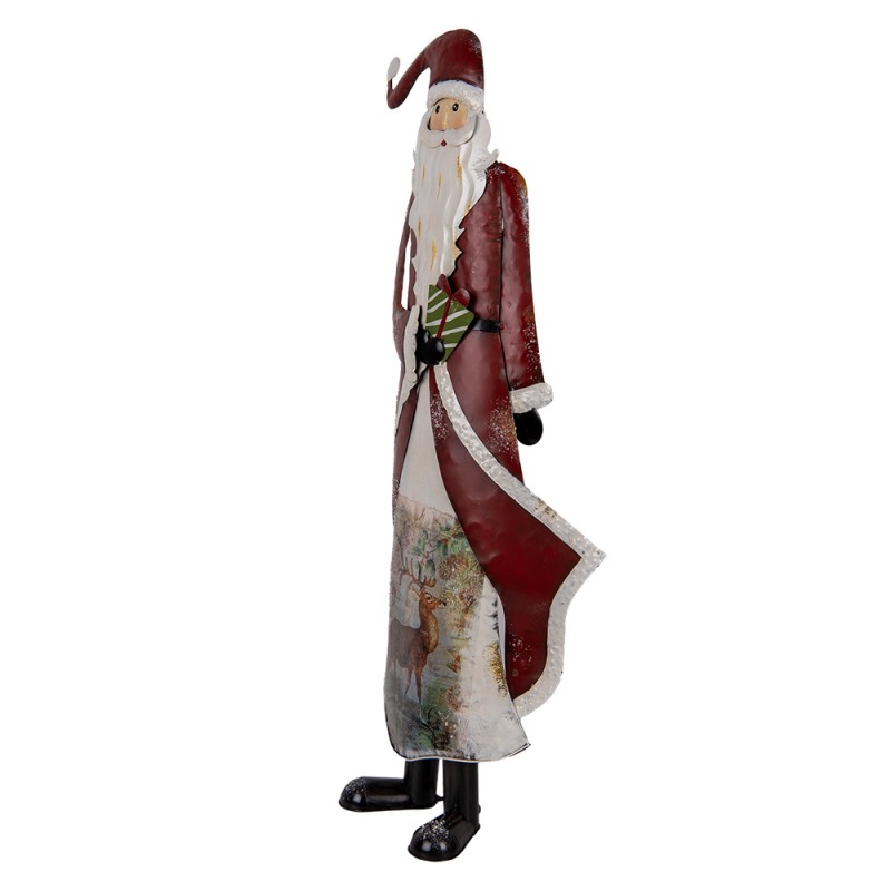 Clayre & Eef 5Y1317 Kerstdecoratie Beeld Kerstman 33x16x85 Cm Rood Metaal