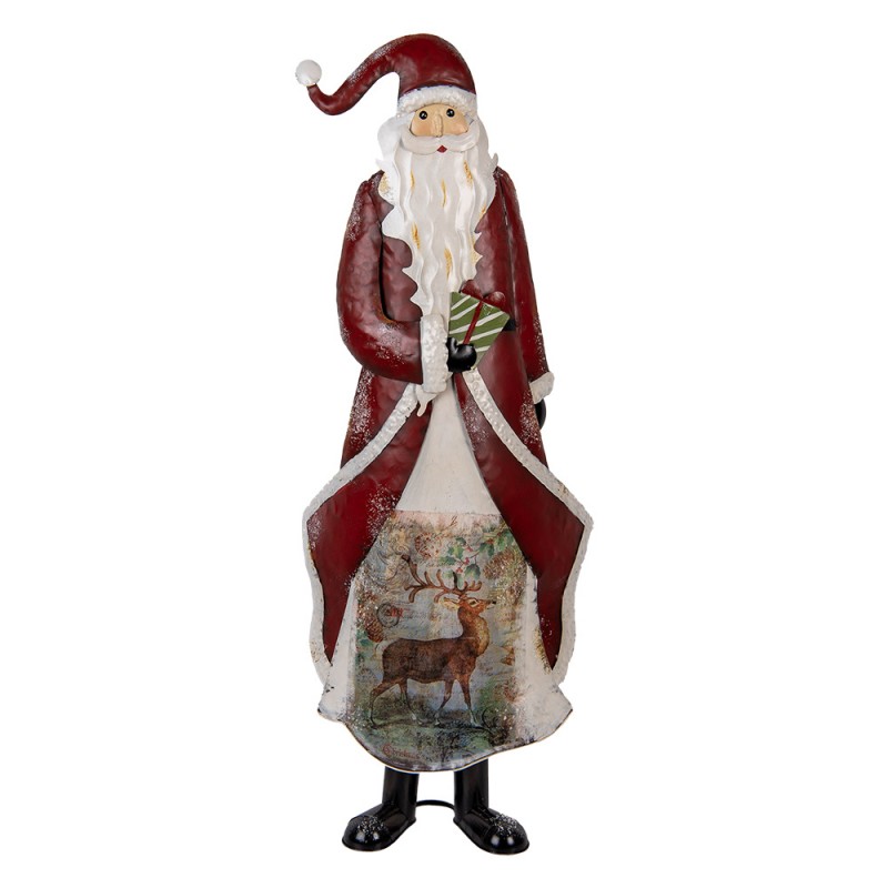clayre & eef 5Y1317 Kerstdecoratie Beeld Kerstman 33x16x85 cm Rood Metaal