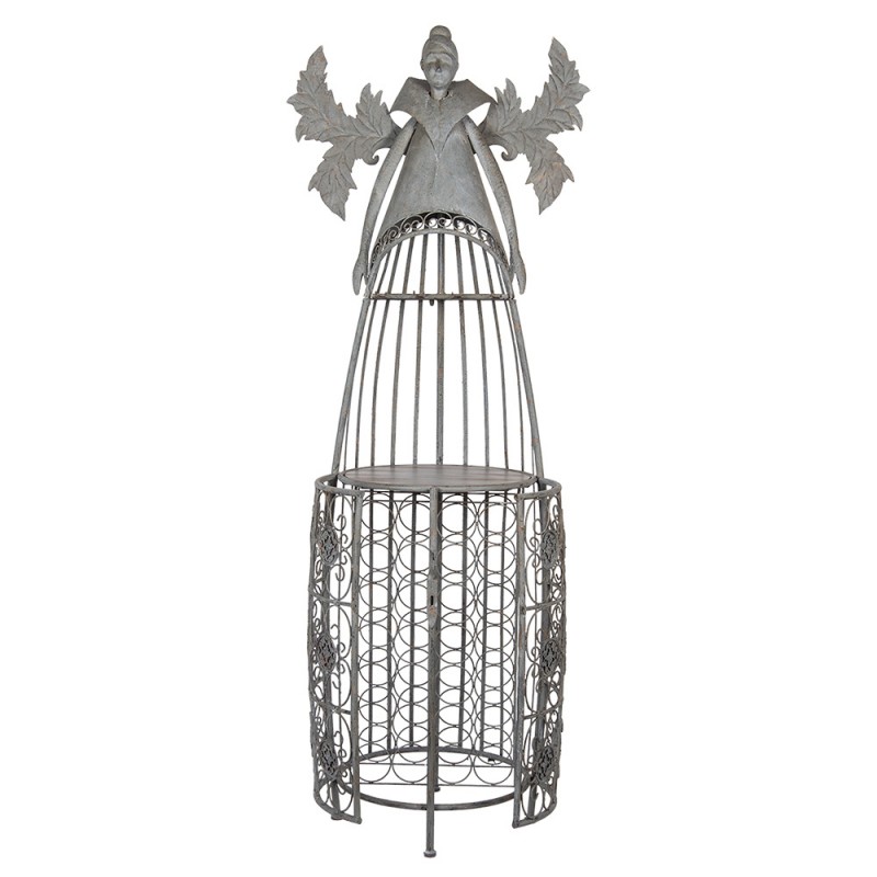 Clayre & Eef 5Y1319 Wijnflessen Rek Engel 79x62x207 Cm Grijs Metaal