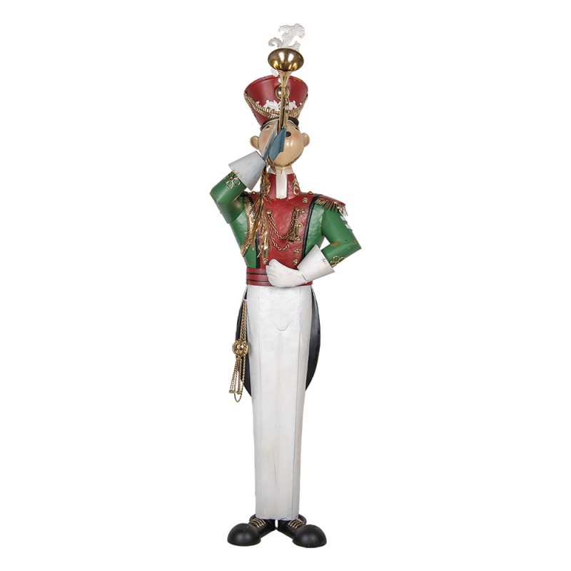 Clayre & Eef 5Y1321 Decoratie Beeld Notenkraker 65x71x218 Cm Wit Groen Metaal