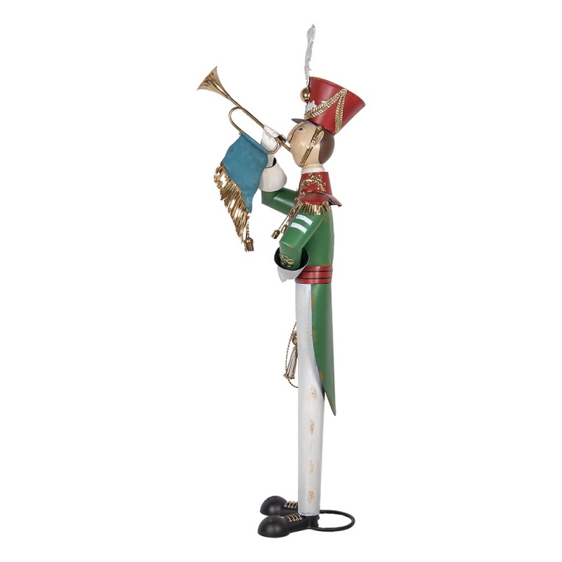 Clayre & Eef 5Y1321 Decoratie Beeld Notenkraker 65x71x218 Cm Wit Groen Metaal