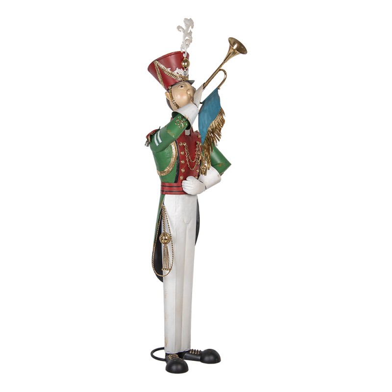 clayre & eef 5Y1321 Decoratie Beeld Notenkraker 65x71x218 cm Wit Groen Metaal