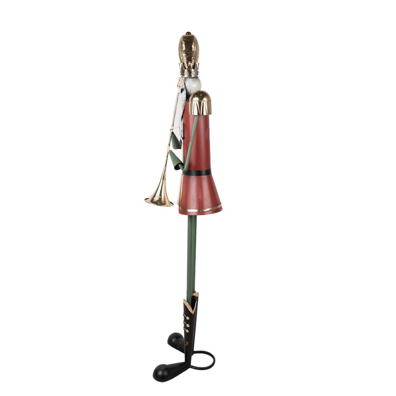 Clayre & Eef 5Y1323 Kerstdecoratie Beeld Notenkraker 39x39x174 Cm Rood Metaal