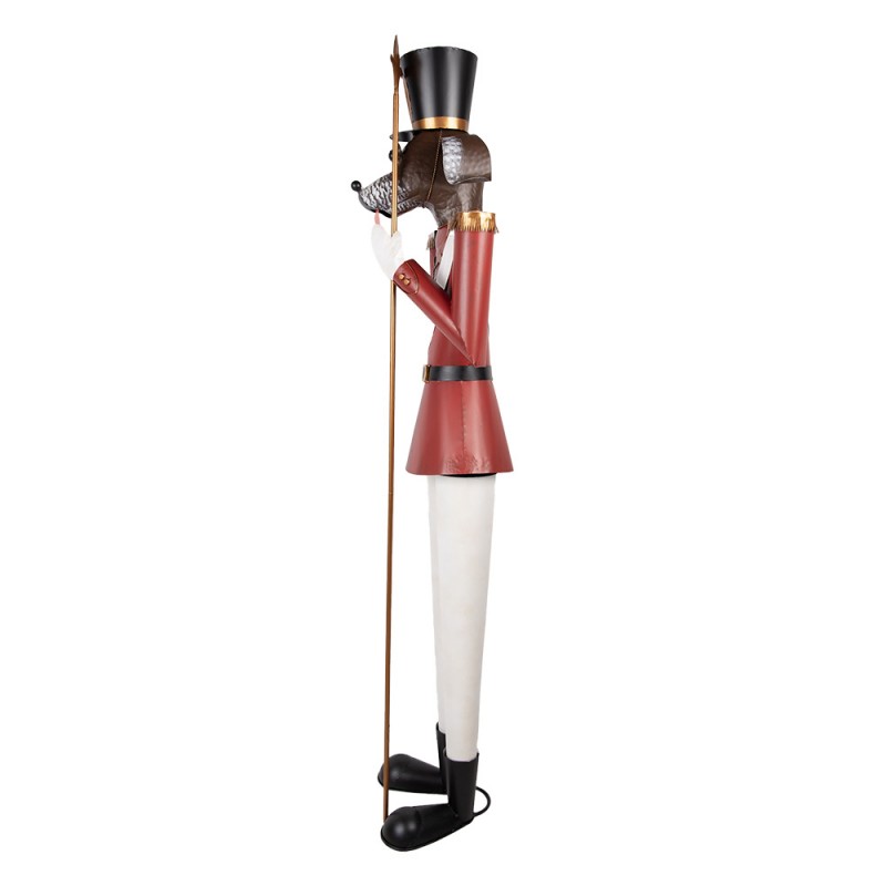 Clayre & Eef 5Y1326 Kerstdecoratie Beeld Notenkraker 50x41x189 Cm Rood Metaal