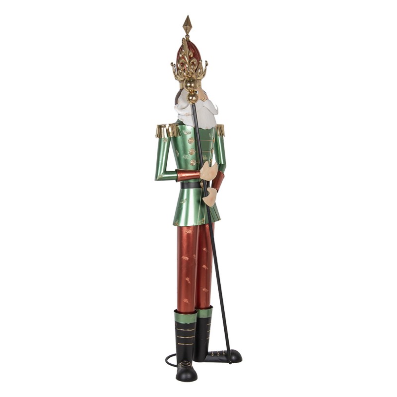 Clayre & Eef 5Y1327 Decoratie Beeld Notenkraker 64x48x235 Cm Groen Rood Metaal