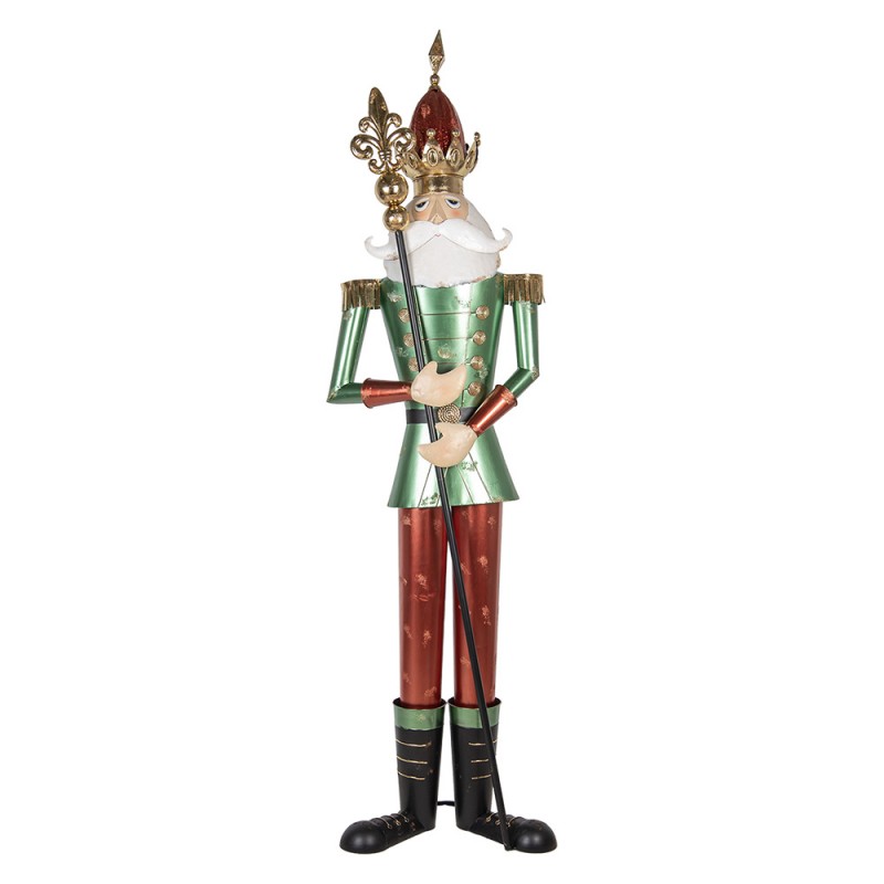 clayre & eef 5Y1327 Decoratie Beeld Notenkraker 64x48x235 cm Groen Rood Metaal