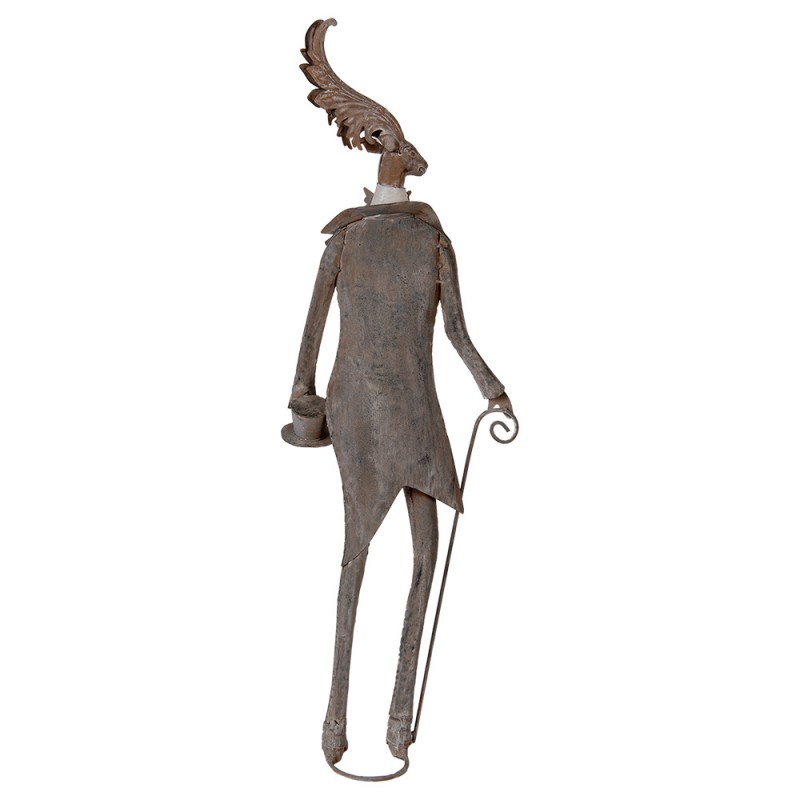 Clayre & Eef 5Y1328 Decoratie Beeld Hert 27x15x84 Cm Bruin Metaal