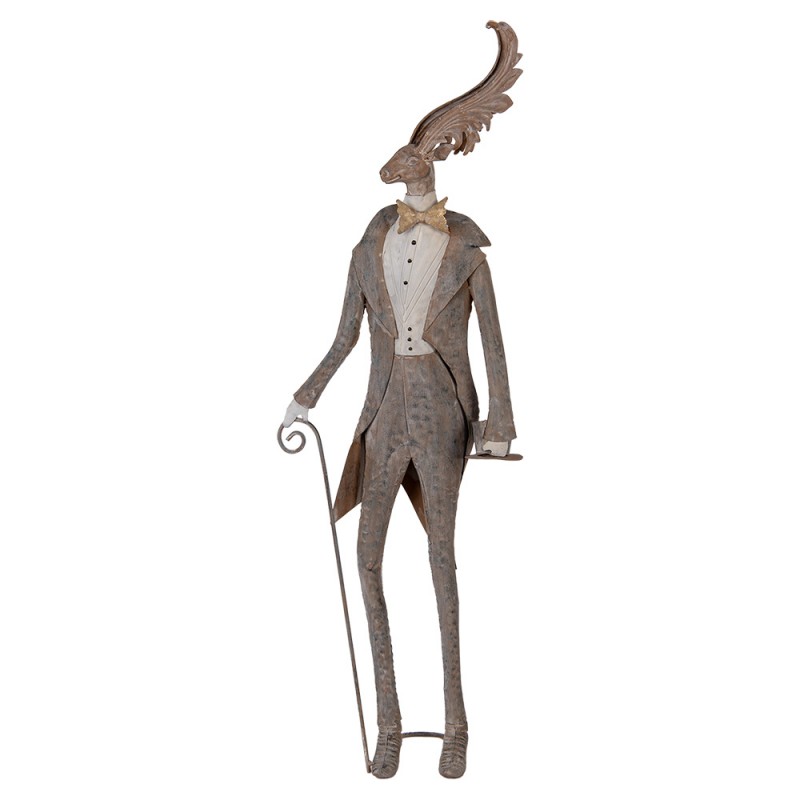 clayre & eef 5Y1328 Decoratie Beeld Hert 27x15x84 cm Bruin Metaal