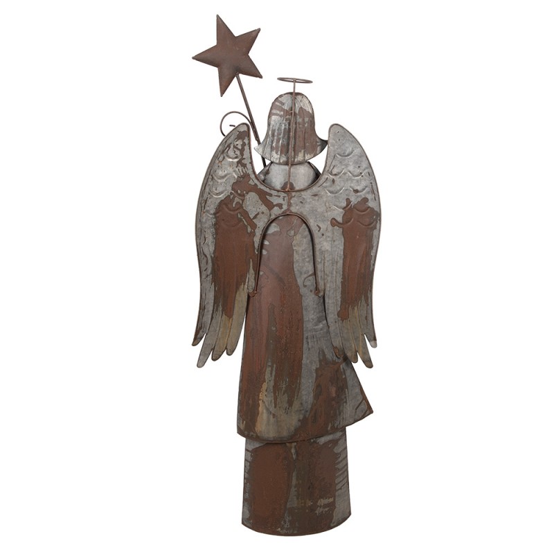 Clayre & Eef 5Y1331 Kerstdecoratie Beeld Engel 48x18x133 Cm Bruin Metaal