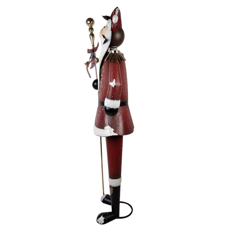 Clayre & Eef 5Y1332 Kerstdecoratie Beeld Kerstman 82x36x205 Cm Rood Metaal