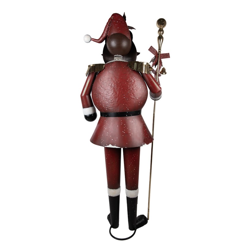 Clayre & Eef 5Y1332 Kerstdecoratie Beeld Kerstman 82x36x205 Cm Rood Metaal