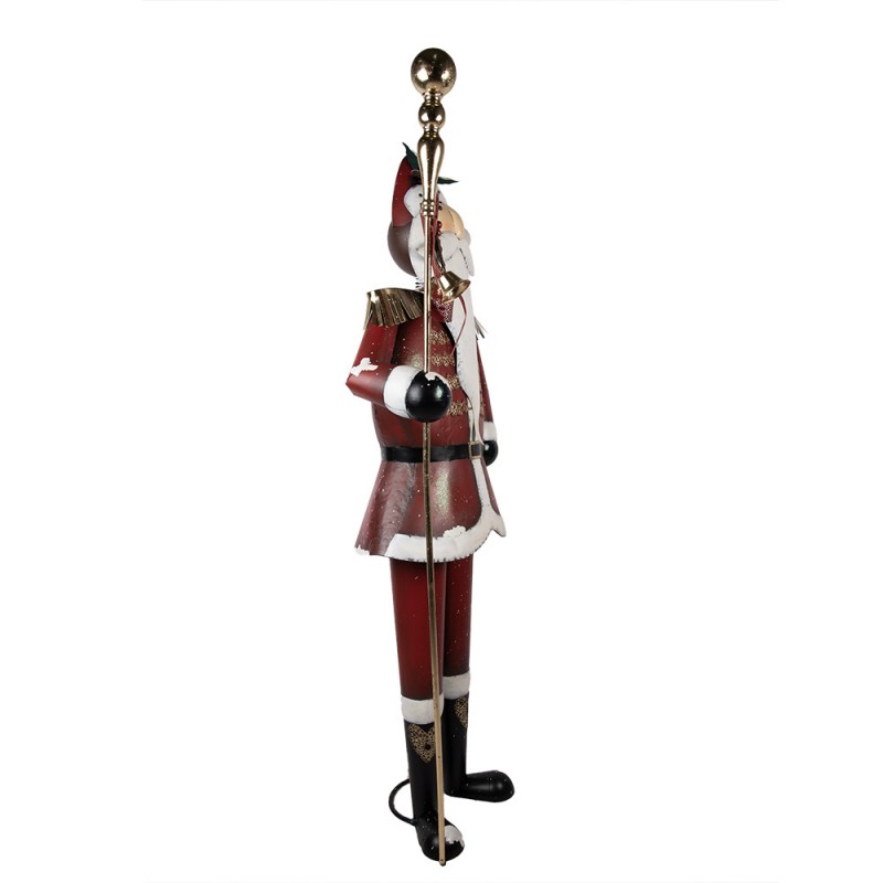 Clayre & Eef 5Y1332 Kerstdecoratie Beeld Kerstman 82x36x205 Cm Rood Metaal