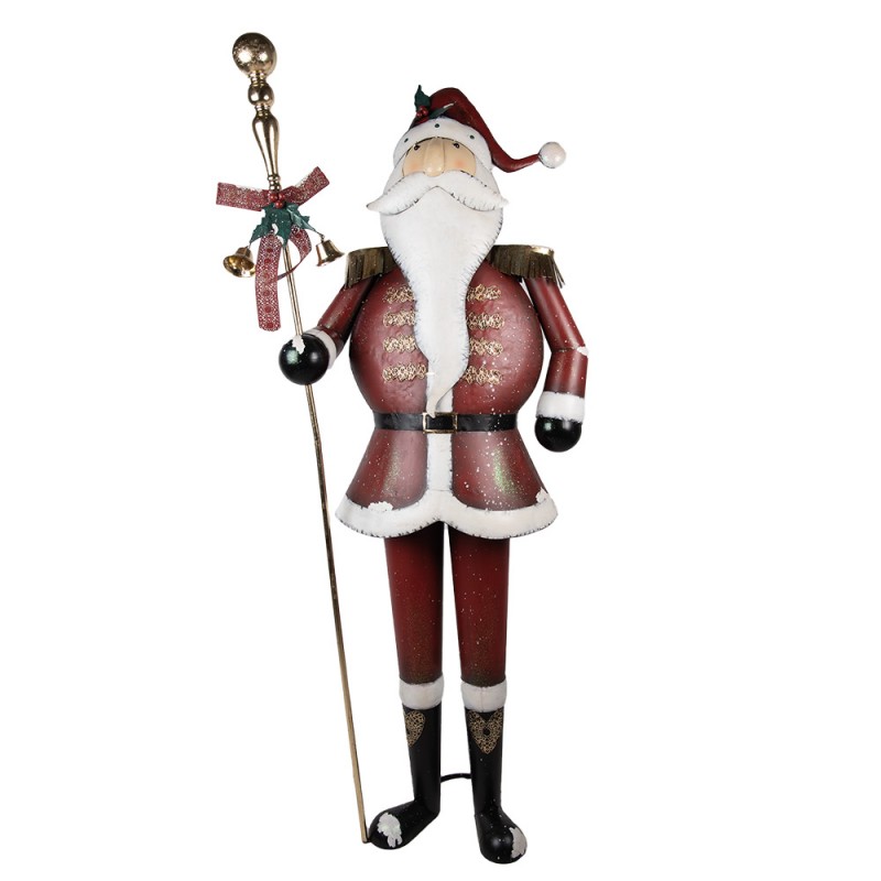 clayre & eef 5Y1332 Kerstdecoratie Beeld Kerstman 82x36x205 cm Rood Metaal