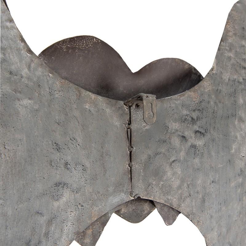 Clayre & Eef 5Y1333 Wanddecoratie Vleugels 79x6x113 Cm Grijs Metaal