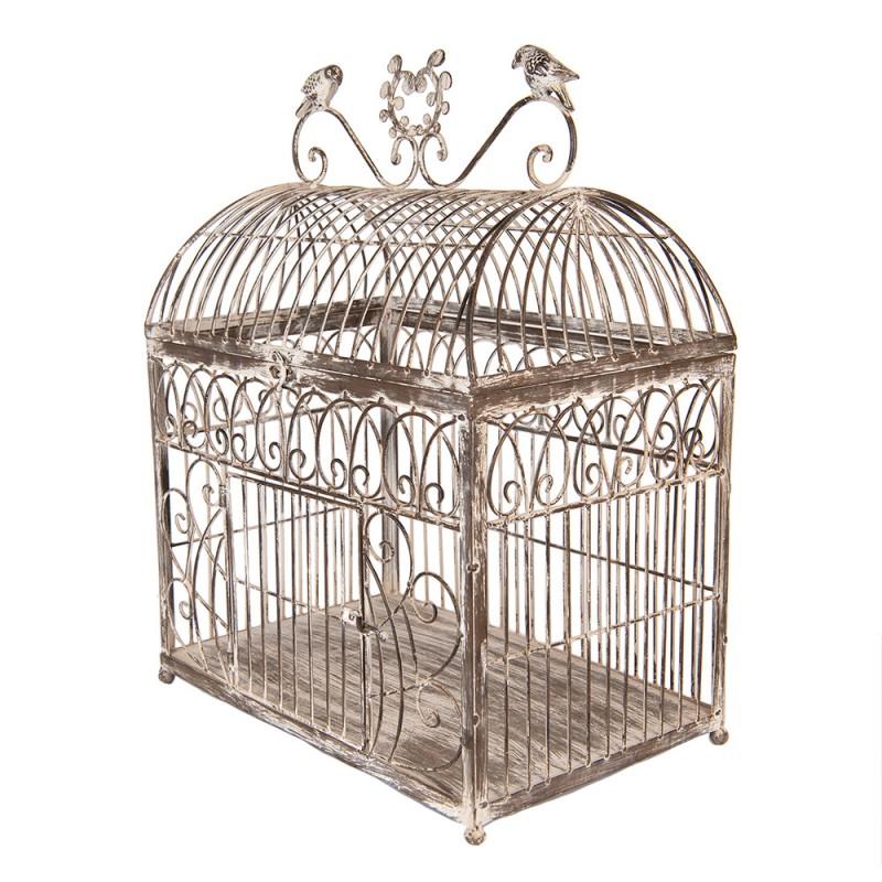 Clayre & Eef 5Y1340 Vogelkooi Decoratie Set Van 2 43x29x56 / 35x25x41 Cm Bruin Metaal