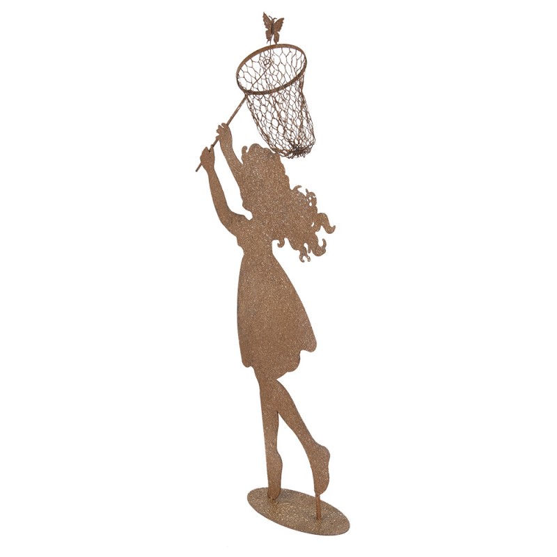 Clayre & Eef 5Y1354 Decoratie Beeld Kind 39x13x87 Cm Bruin Metaal